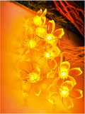 Silicone Blooming Flower Fairy String Lights (Orange Bulbs) - Homely Arts