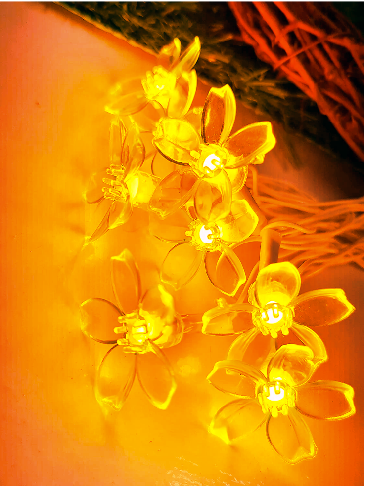 Silicone Blooming Flower Fairy String Lights (Orange Bulbs) - Homely Arts