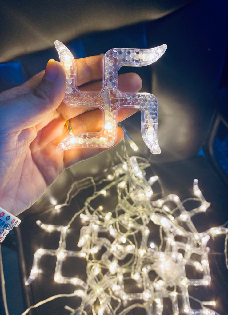 Swastik Curtain Led Light (12 Warm White Bulb) - Homely Arts