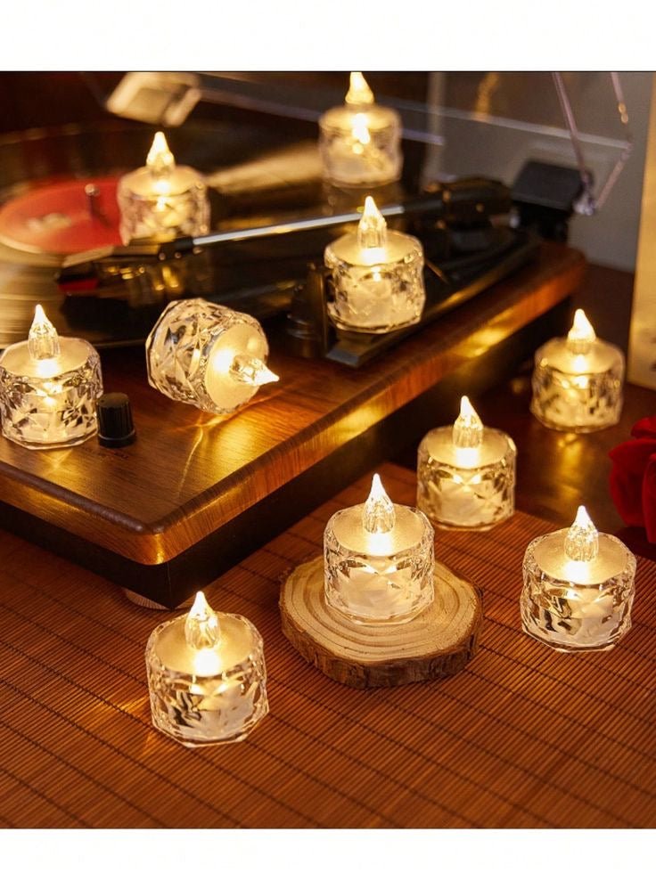 LED Crystal Flameless Candle Light – Decorative Tealight for Home & Festive Décor - The Gears