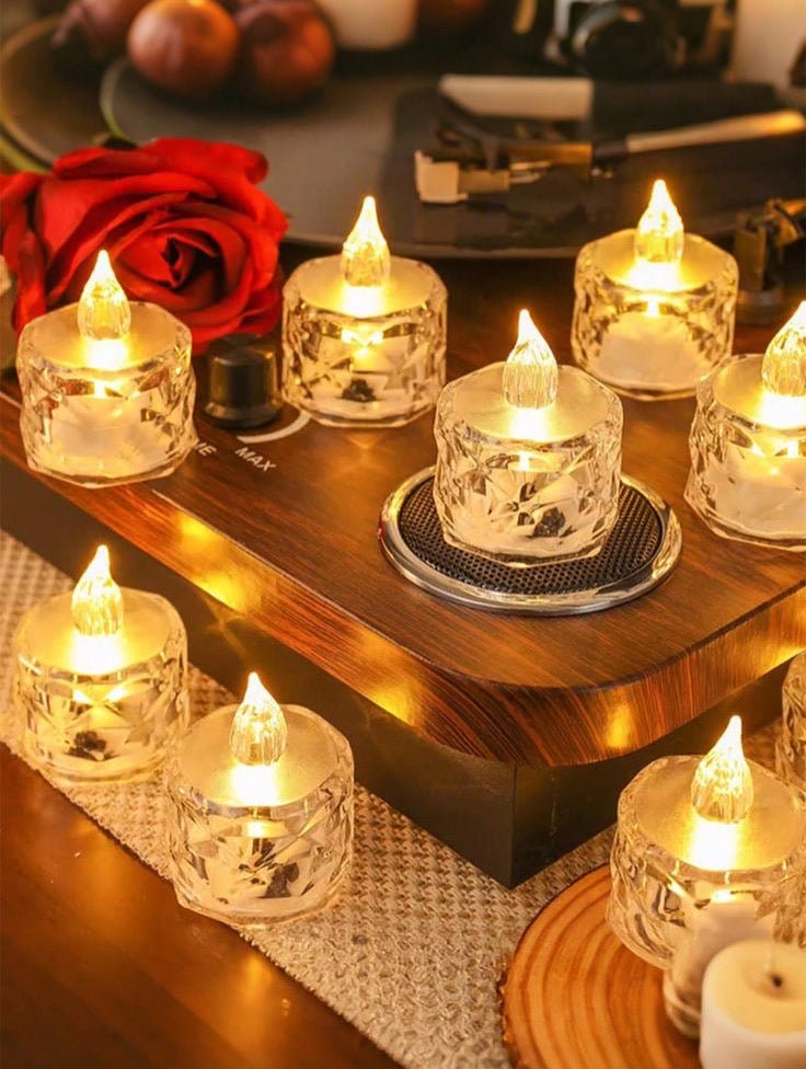 LED Crystal Flameless Candle Light – Decorative Tealight for Home & Festive Décor - The Gears
