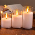 LED Glass Tea Light Candles | Glass Flameless, Smokeless, Unscented | for Gifting, Home Decor, Room Decoration Lights, Balcony & Festival, Diwali, Christmas Decoration Item - The Gears