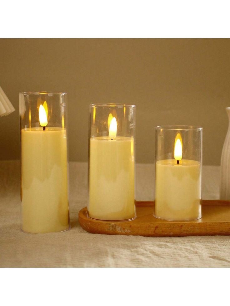 LED Glass Tea Light Candles | Glass Flameless, Smokeless, Unscented | for Gifting, Home Decor, Room Decoration Lights, Balcony & Festival, Diwali, Christmas Decoration Item - The Gears