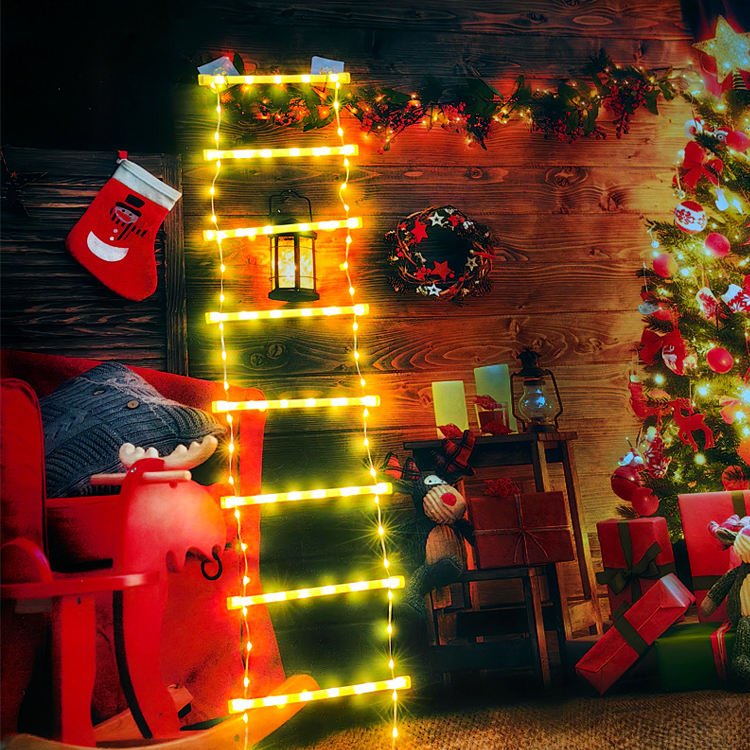 LED Santa Claus Climbing Ladder – Animated Christmas Outdoor Decor - The Gears
