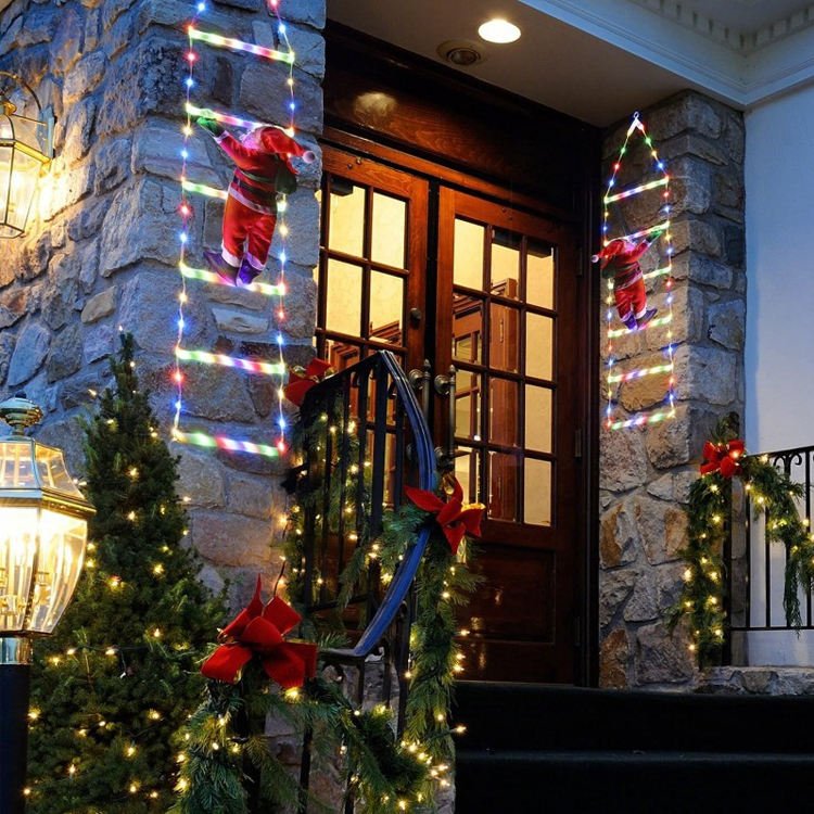 LED Santa Claus Climbing Ladder – Animated Christmas Outdoor Decor - The Gears