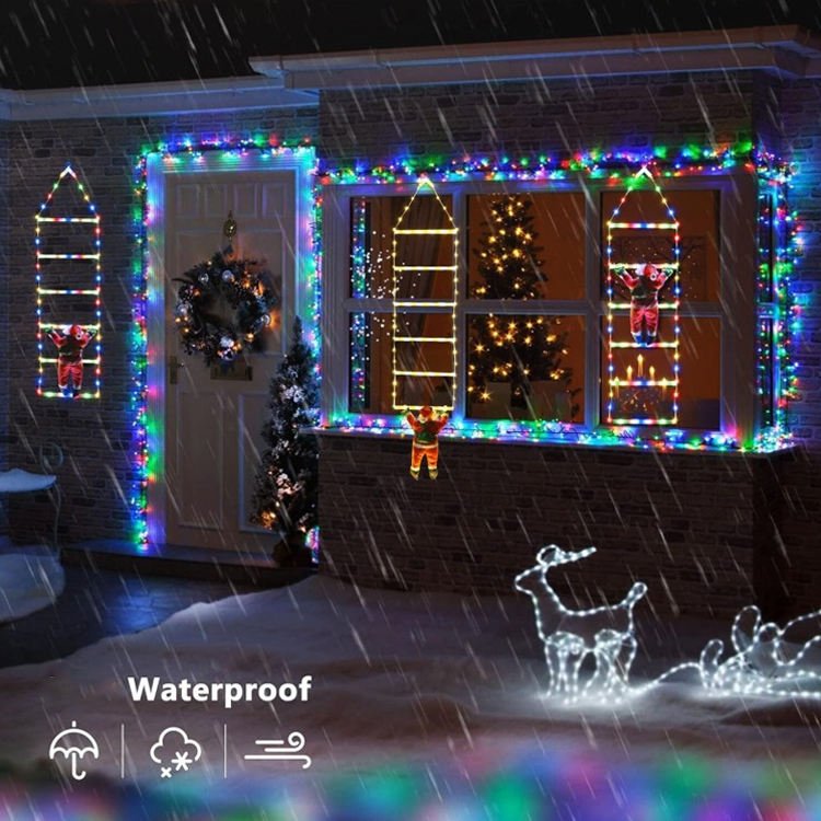 LED Santa Claus Climbing Ladder – Animated Christmas Outdoor Decor - The Gears