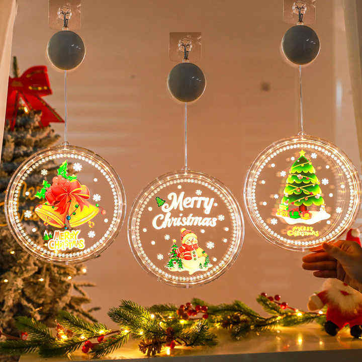 LED Santa & Snowman Window Light - The Gears