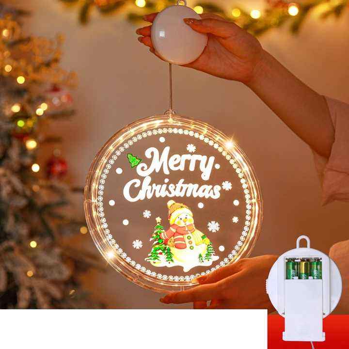 LED Santa & Snowman Window Light - The Gears