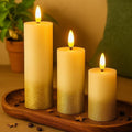 LED Tea Light Candles | Glitter Gold Base Flameless, Smokeless, Unscented | for Gifting, Home Decor, Room Decoration Lights, Balcony & Festival, Diwali, Christmas Decoration Item - The Gears