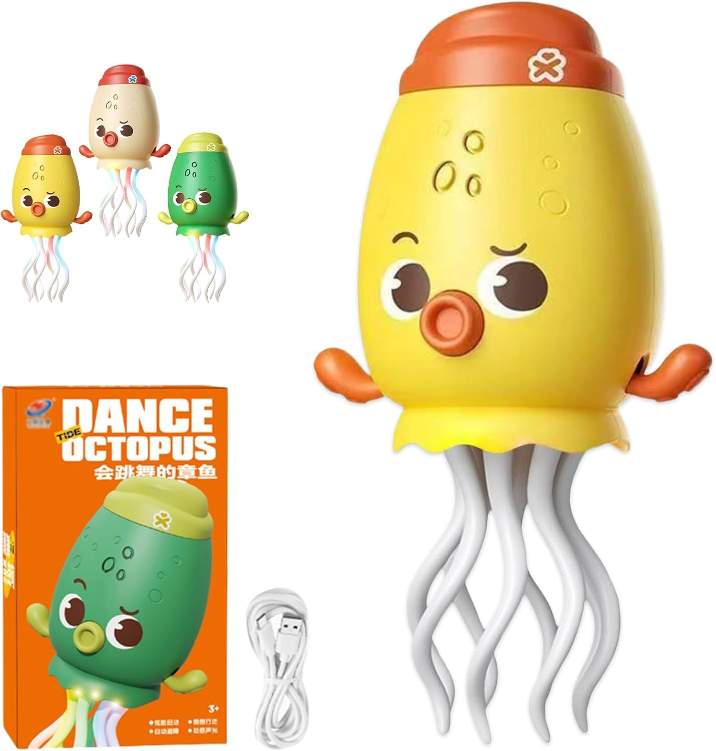 Light - Up Dancing Jellyfish Octopus 🐙 | Musical 360° Rotating Toy (Random Colour) - The Gears