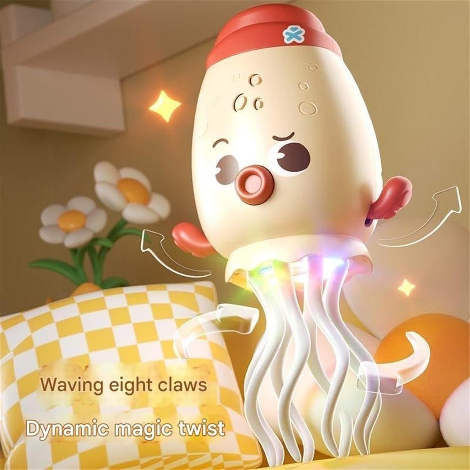Light - Up Dancing Jellyfish Octopus 🐙 | Musical 360° Rotating Toy (Random Colour) - The Gears