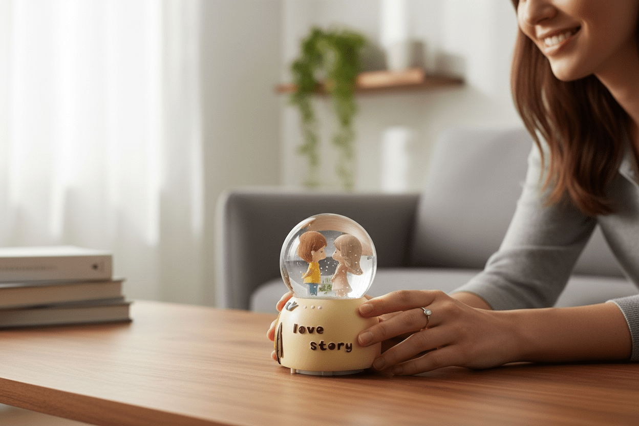 💕 Love Theme Musical Snow Globe | Valentine’s Day Gift ❄️🎶 - The Gears
