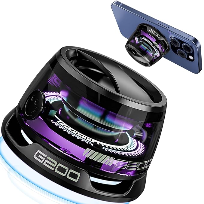 Magnetic Mini Bluetooth Speaker with RGB Lights & Phone Holder - The Gears