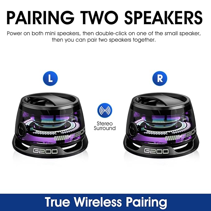 Magnetic Mini Bluetooth Speaker with RGB Lights & Phone Holder - The Gears