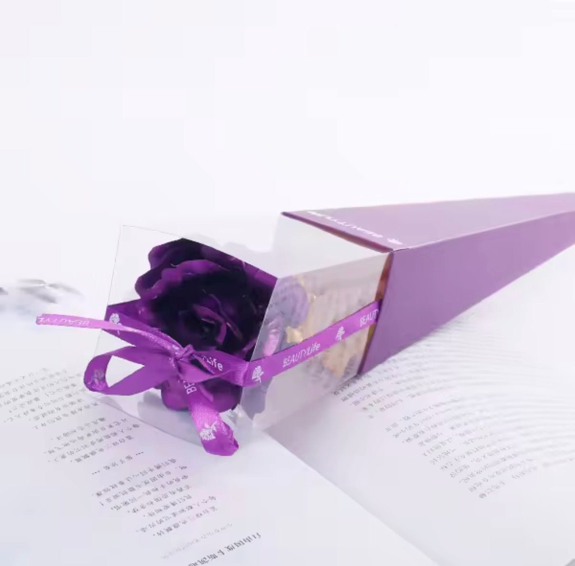 Metal Artificial Purple Rose Flower – Premium Gift Packaging 🌹💜 - The Gears