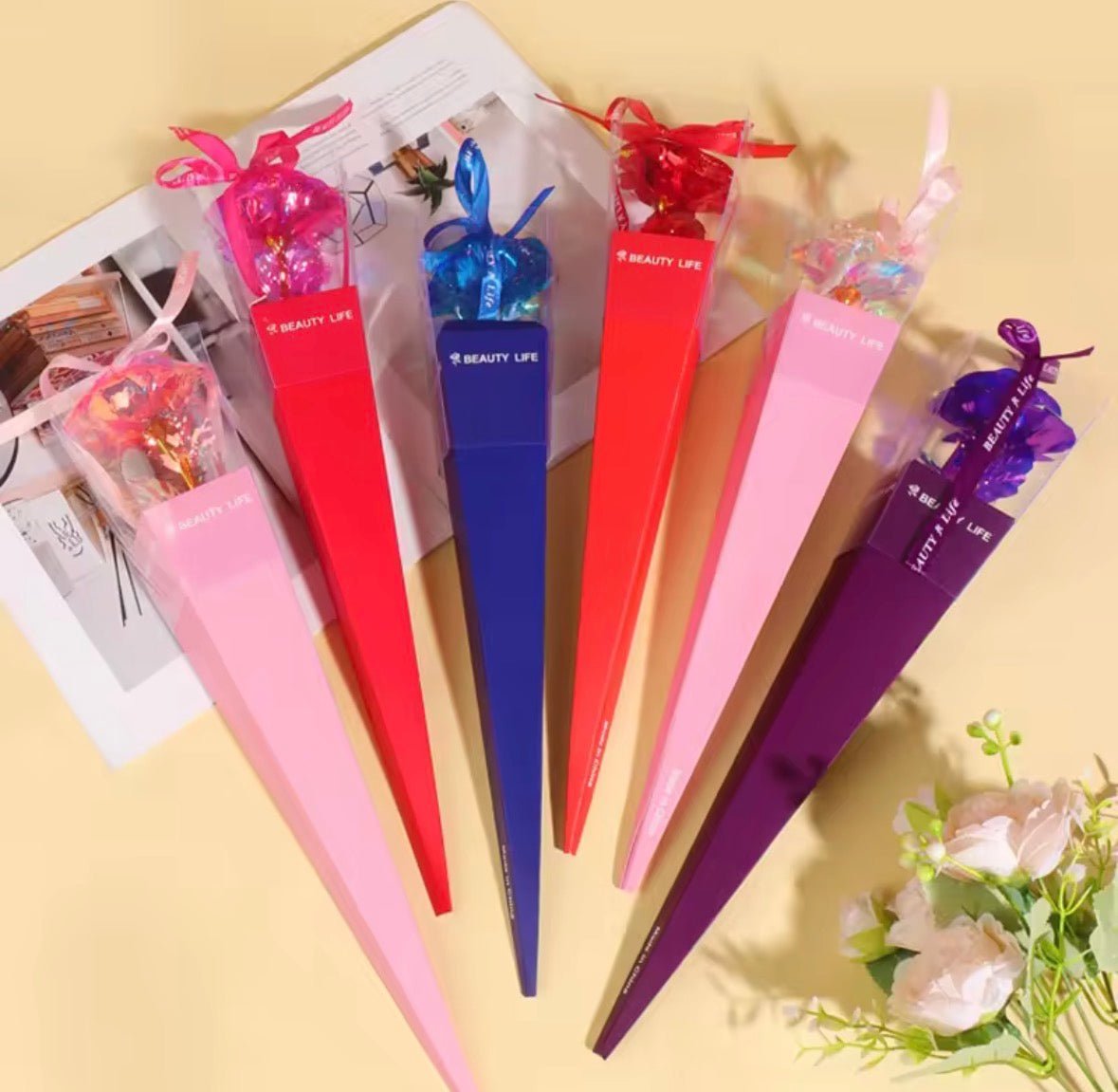 Metal Artificial Purple Rose Flower – Premium Gift Packaging 🌹💜 - The Gears