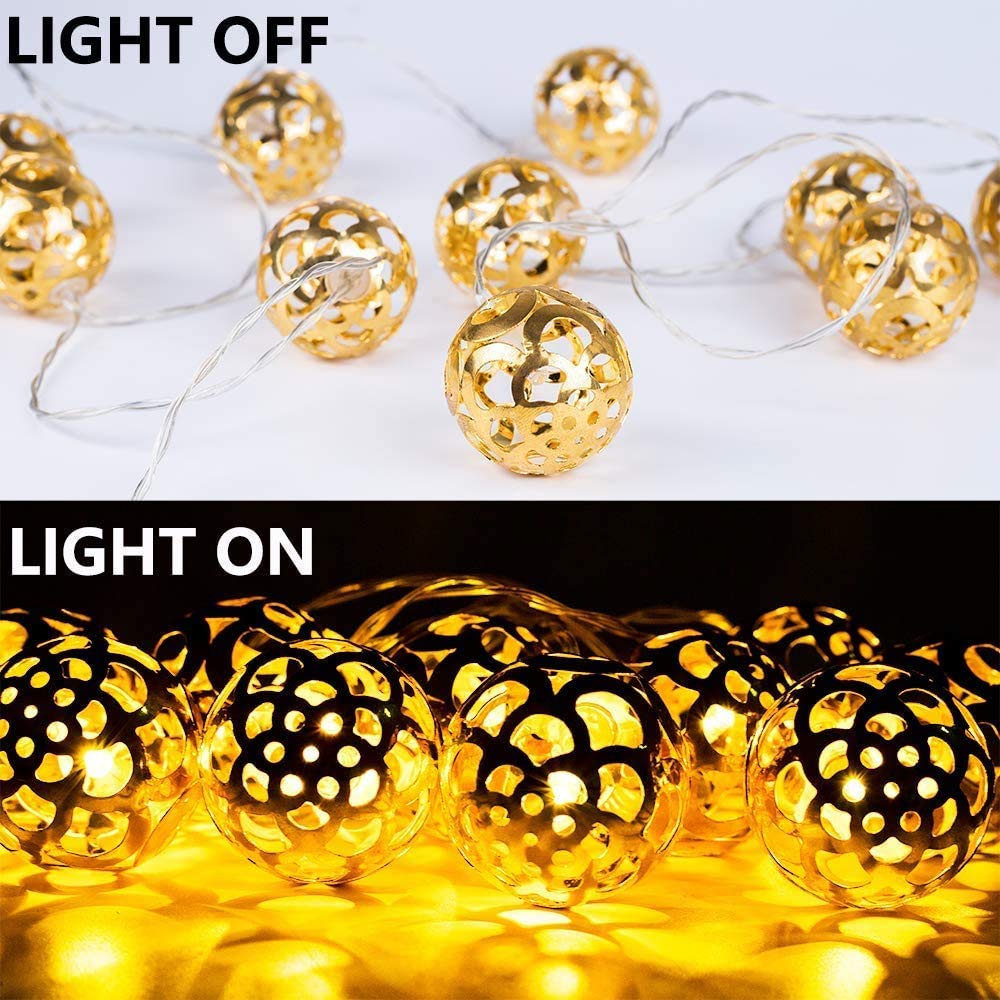 Metal Ball String Light (16 Warm White Bulbs) - The Gears