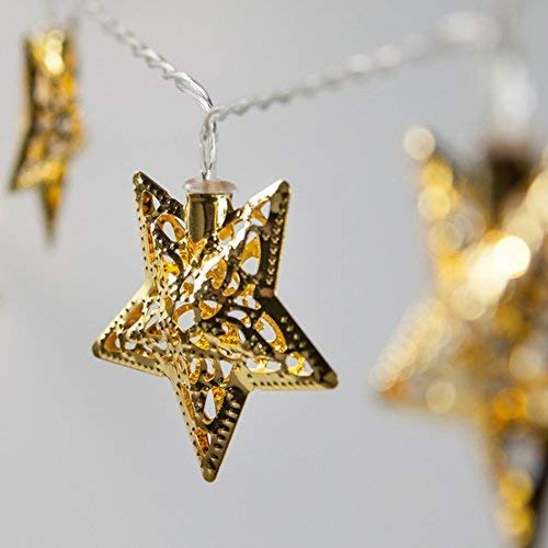 Metal Star Shaped LED Light (16 Warm White Bulbs) - The Gears