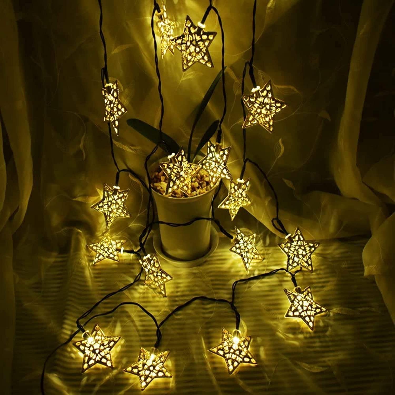 Metal Star Shaped LED Light (16 Warm White Bulbs) - The Gears