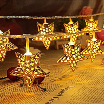 Metal Star Shaped LED Light (16 Warm White Bulbs) - The Gears