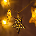 Metal Star Shaped LED Light (Warm White Bulbs) - Homely Arts