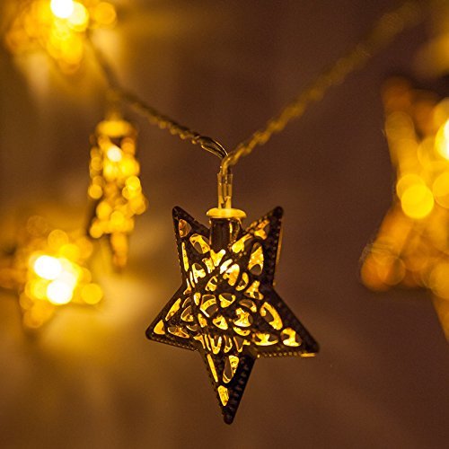 Metal Star Shaped LED Light (Warm White Bulbs) - Homely Arts