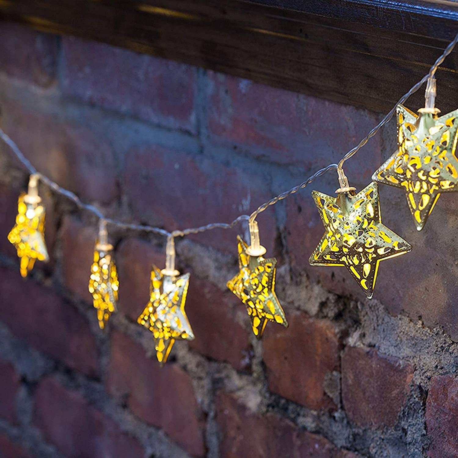 Metal Star Shaped LED Light (Warm White Bulbs) - Homely Arts