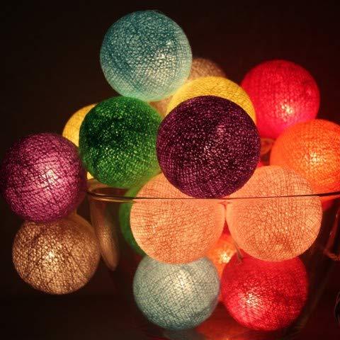 COMBO of 3- Multicolor Cotton Balls+ White Cotton Balls+ LED Clip Fairy Light - Homely Arts