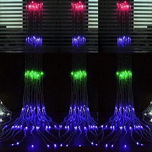 Multicolor Waterfall Curtain String Lights - 180 LEDs, 8 Modes, 10x10 Feet, 3 Mtr - The Gears