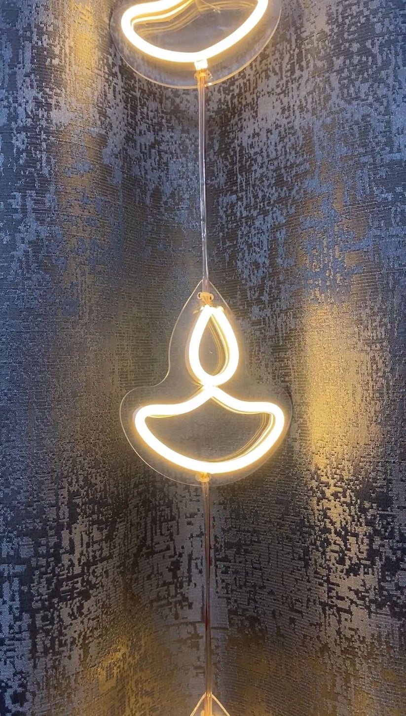 Neon Light Diya Toran - 5 - Diya Festive Decoration for Diwali, Navratri & More! - The Gears