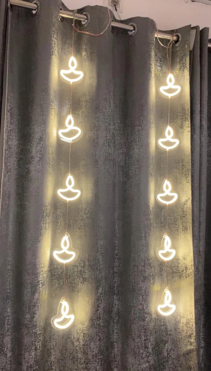 Neon Light Diya Toran - 5 - Diya Festive Decoration for Diwali, Navratri & More! - The Gears