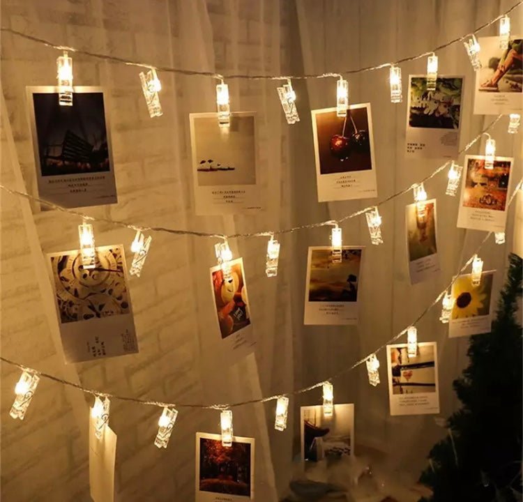 Photo Clip LED String Lights (20 Warm White Bulbs with Clips) - The Gears