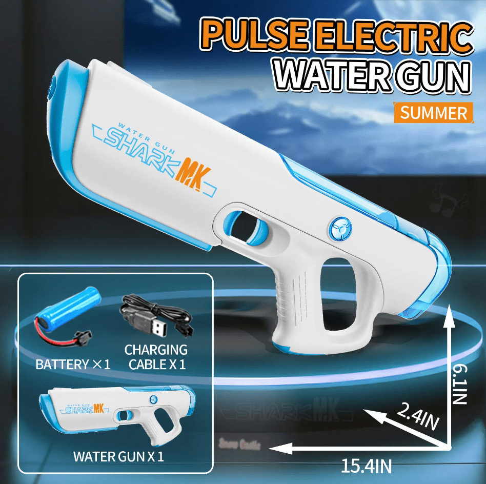 Powerful Rechargeable Electric Water Gun for Kids | One - Click Suction Loading | Holi & Summer Toy - The Gears