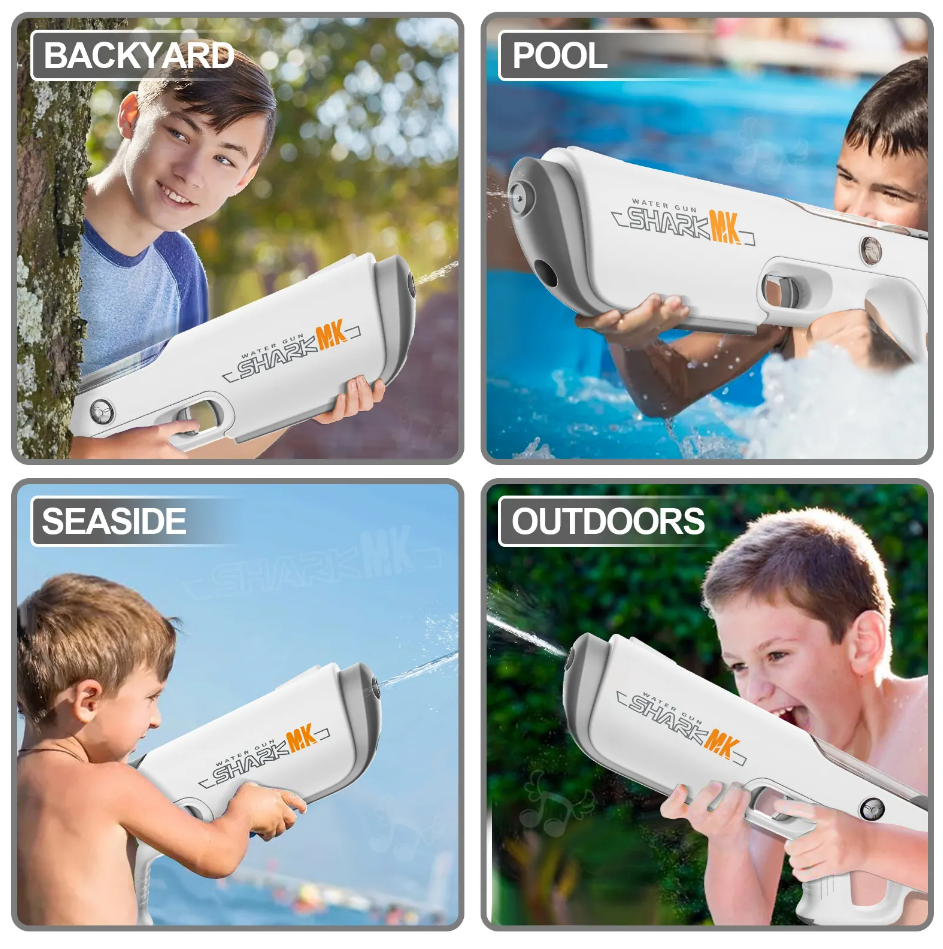 Powerful Rechargeable Electric Water Gun for Kids | One - Click Suction Loading | Holi & Summer Toy - The Gears