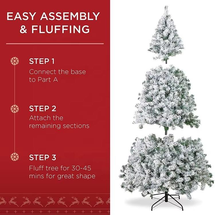 Pre - Lit Snow Flocked Pop - Up Christmas Tree - The Gears