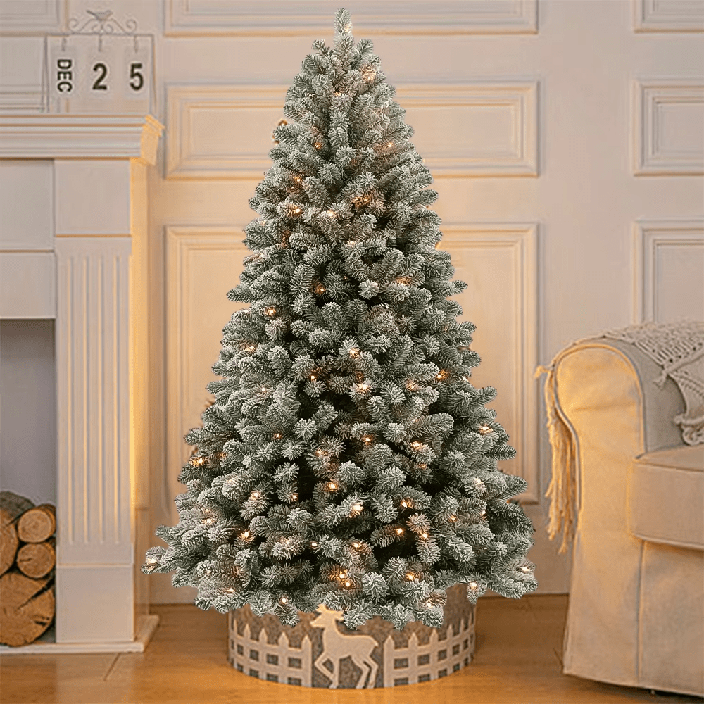 Pre - Lit Snow Flocked Pop - Up Christmas Tree - The Gears