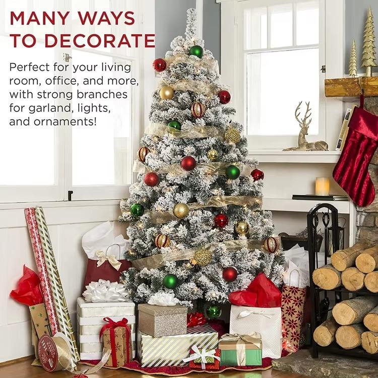Pre - Lit Snow Flocked Pop - Up Christmas Tree - The Gears