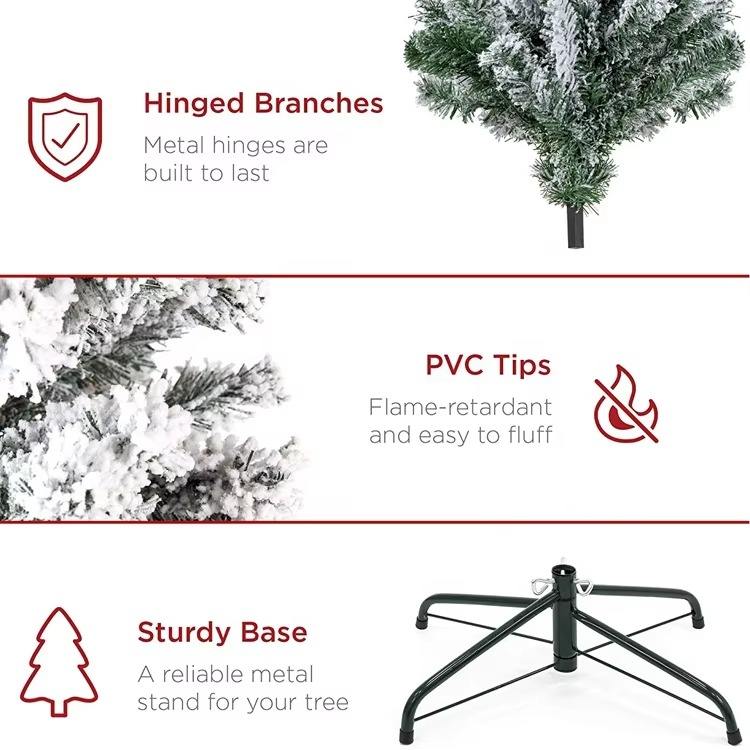 Pre - Lit Snow Flocked Pop - Up Christmas Tree - The Gears