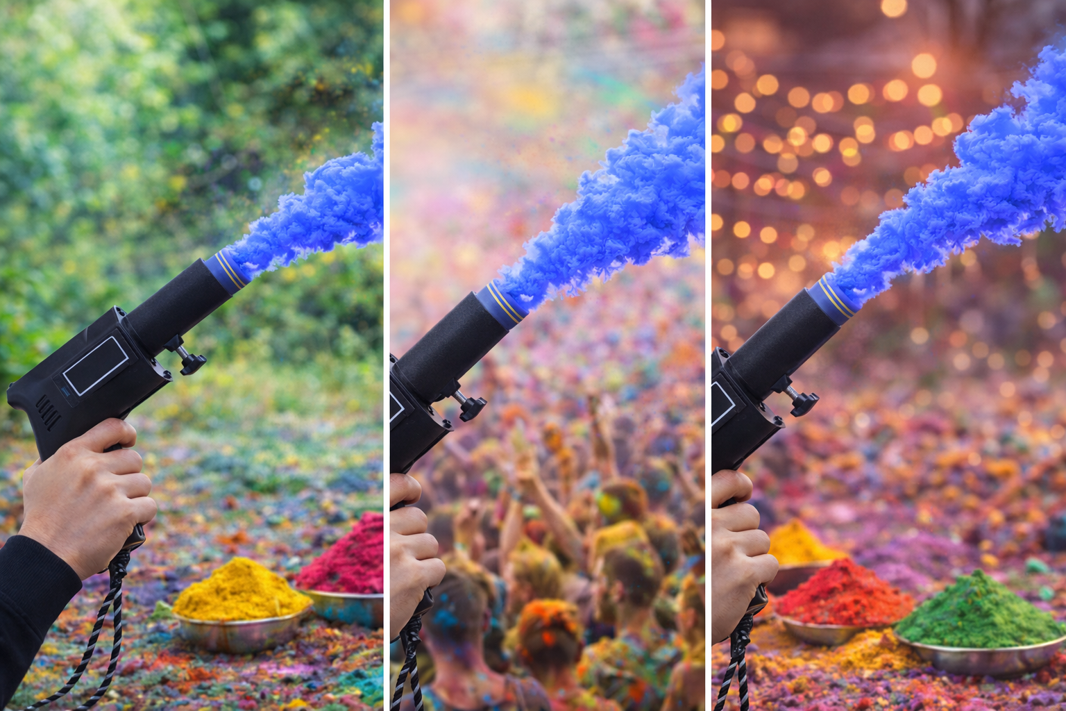 Pyro Blast Gulal Gun – Colour Ignitor Shooter for Holi (Pack Of 5 Colour ) - The Gears