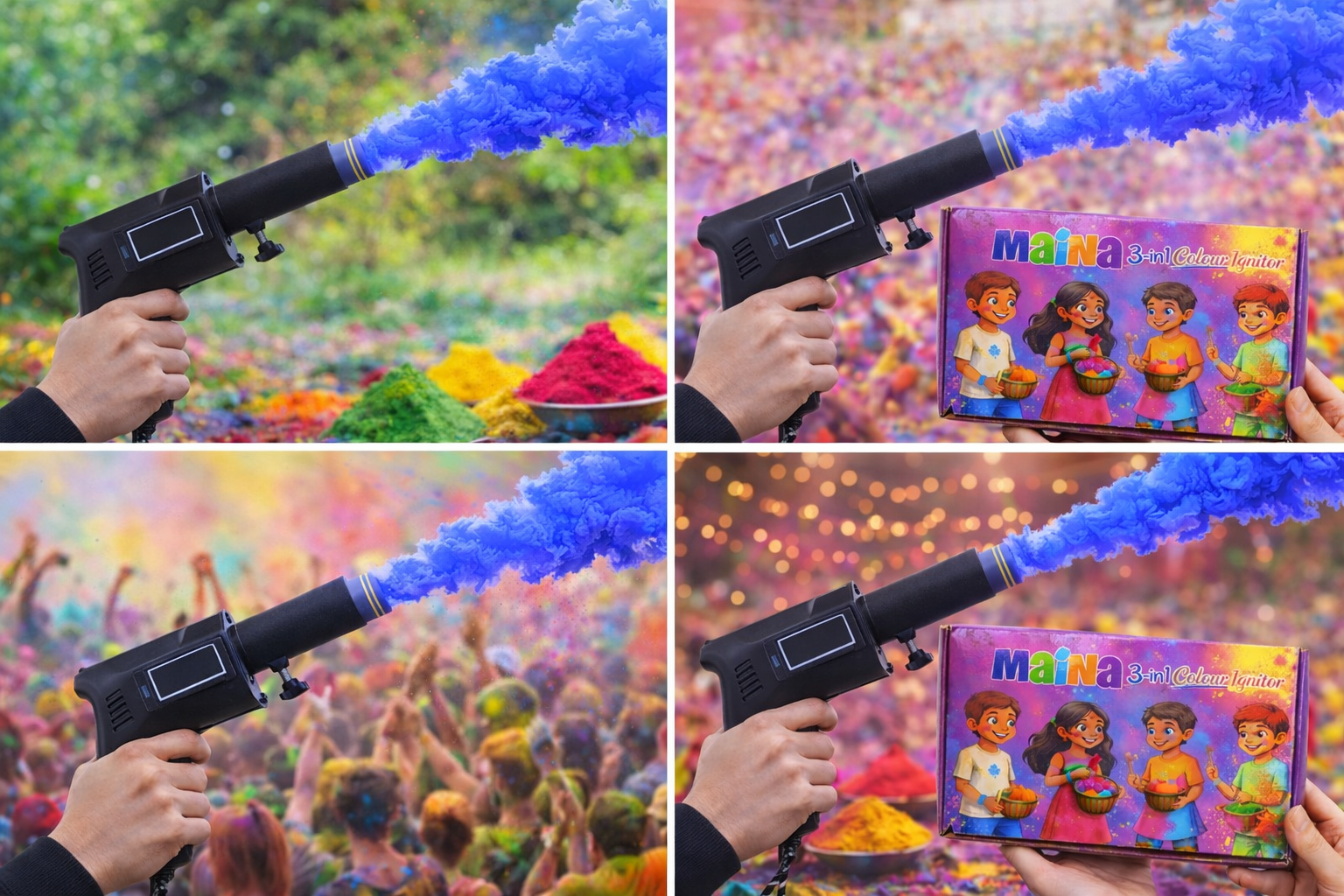 Pyro Blast Gulal Gun – Colour Ignitor Shooter for Holi (Pack Of 5 Colour ) - The Gears