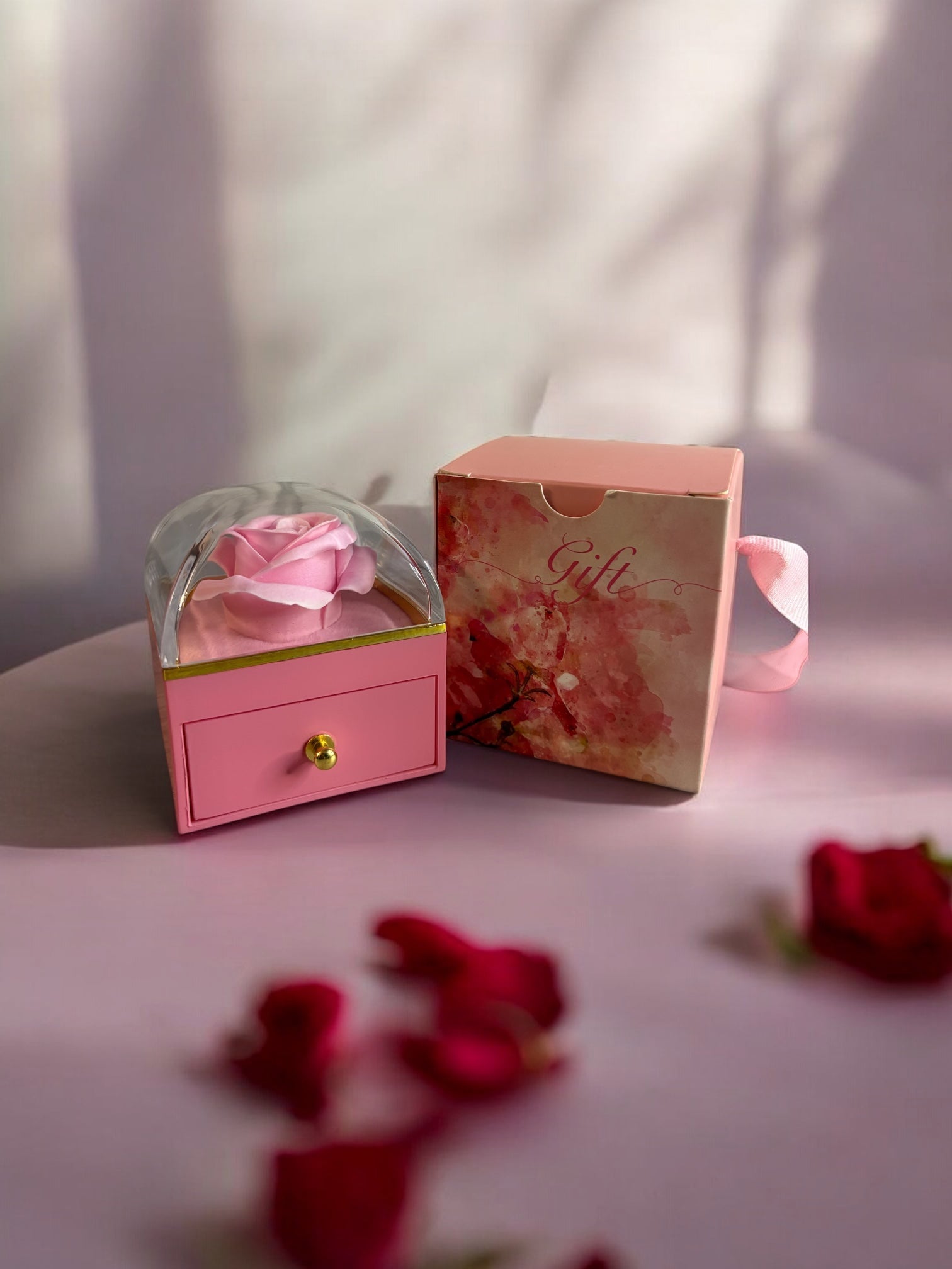 Rose Flower Gift Box with Hidden Heart Diamond Necklace | Valentine’s Day Gift 💎💝 - The Gears