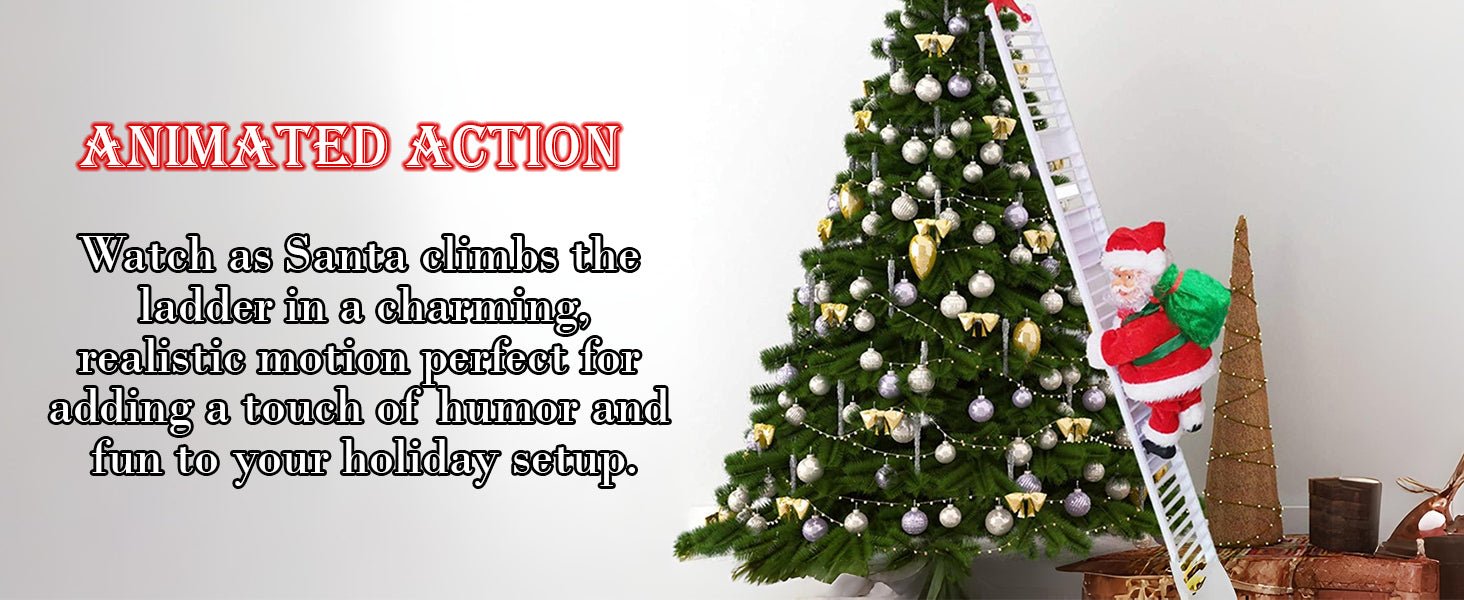 Santa Claus Climbing Ladder with Musical Up & Down Show - The Gears