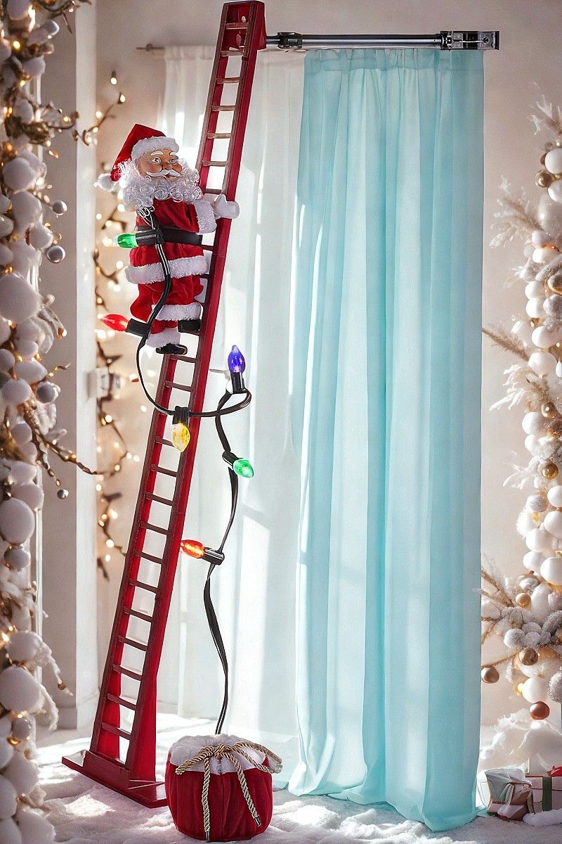 Santa Claus Climbing Ladder with Musical Up & Down Show - The Gears