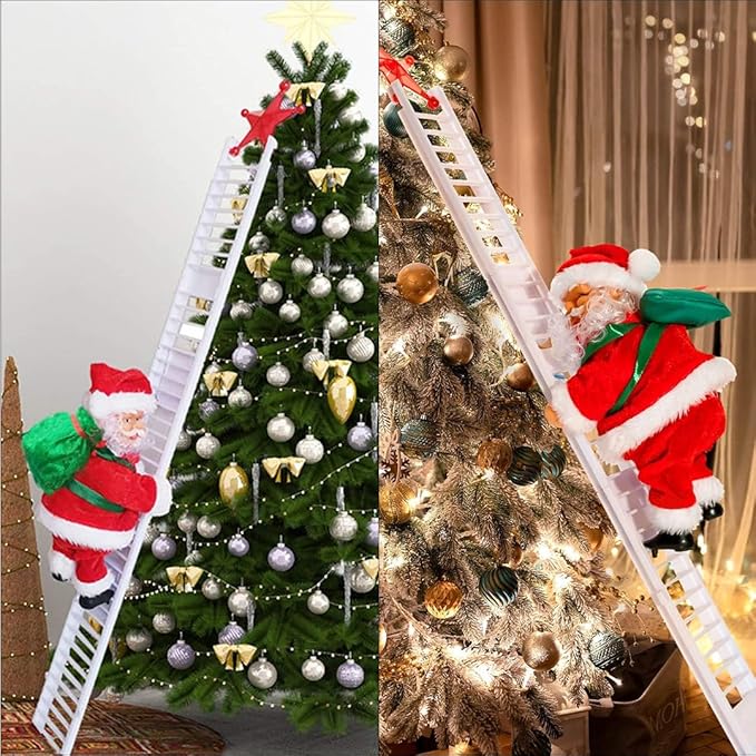 Santa Claus Climbing Ladder with Musical Up & Down Show - The Gears