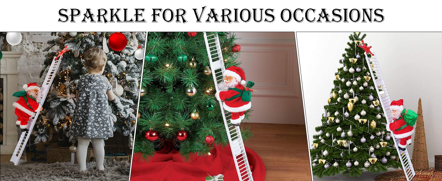 Santa Claus Climbing Ladder with Musical Up & Down Show - The Gears