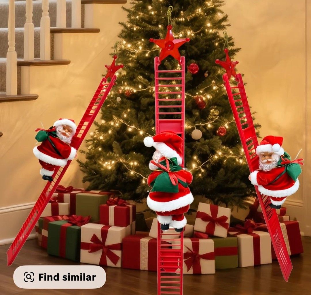 Santa Claus Climbing Ladder with Musical Up & Down Show - The Gears
