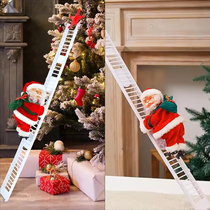 Santa Claus Climbing Ladder with Musical Up & Down Show - The Gears