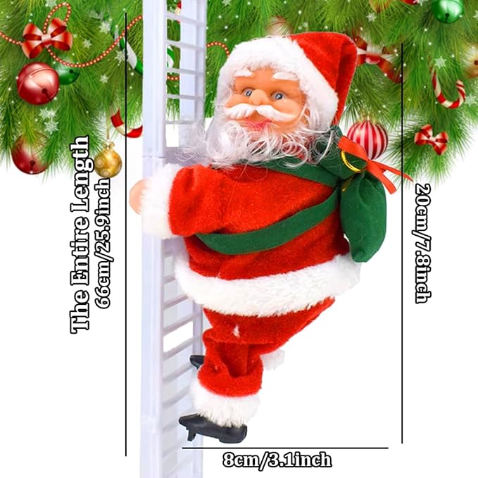 Santa Claus Climbing Ladder with Musical Up & Down Show - The Gears