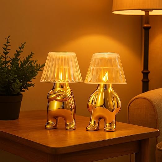 Set of 2 LED Golden Decorative Lamps for Home, Diwali & Christmas Decor - The Gears