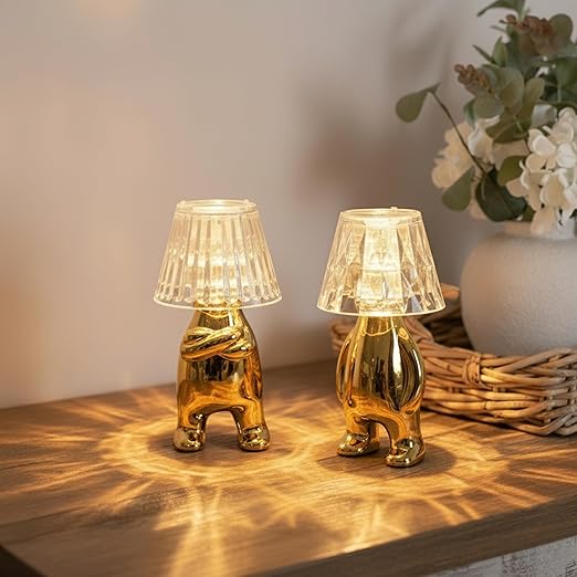 Set of 2 LED Golden Decorative Lamps for Home, Diwali & Christmas Decor - The Gears